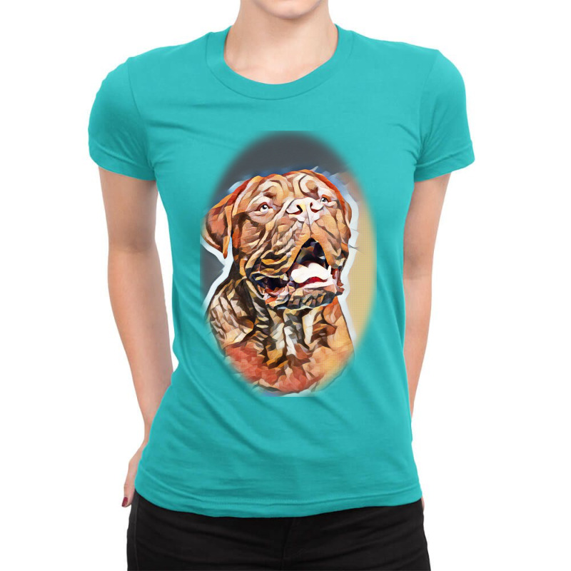 Studio Portrait Of Bordeaux D Background Ladies Fitted T-Shirt by Kemnabi | Artistshot