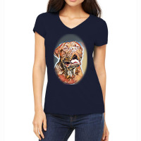 Studio Portrait Of Bordeaux D Background Women's V-neck T-shirt | Artistshot