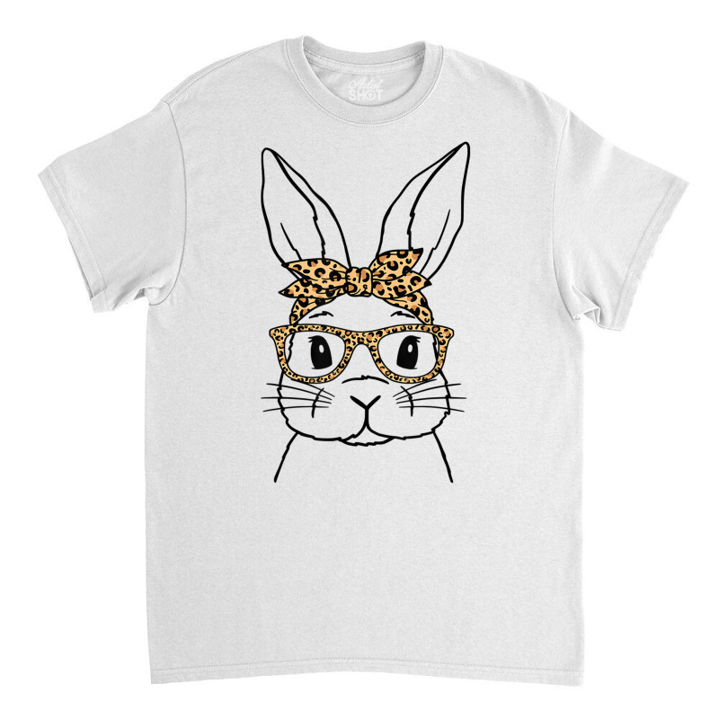 Cute Bunny Face Leopard Glasses Headband Happy Easter Day T Shirt Classic T-shirt by buske | Artistshot