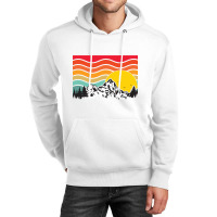 Wavy Retro Mountain Sunrise Unisex Hoodie | Artistshot