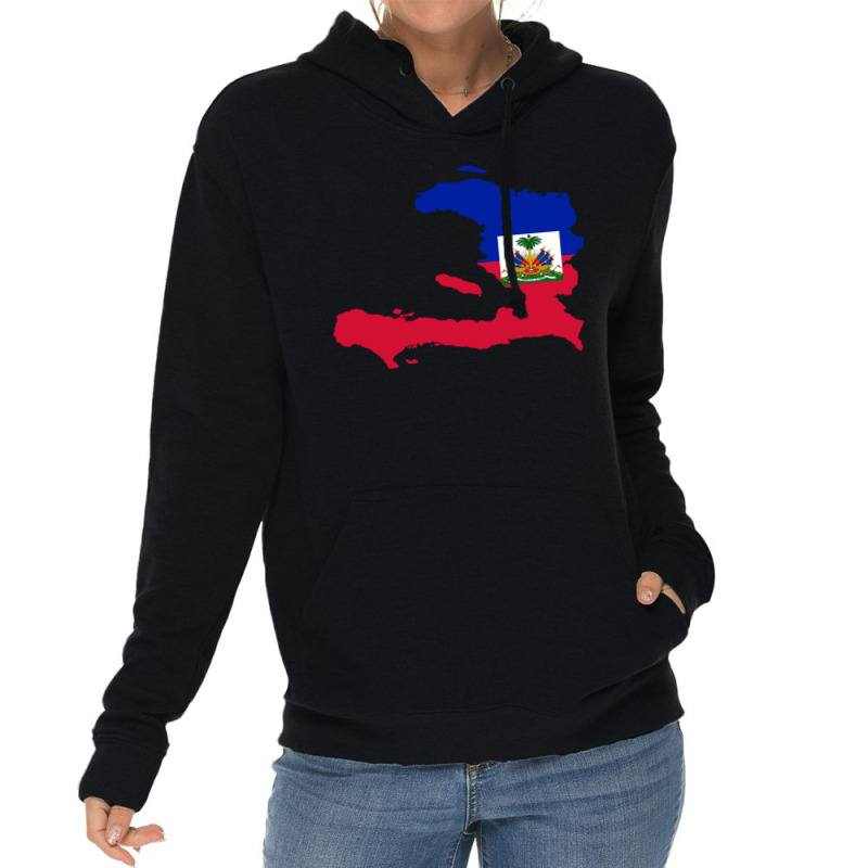 Flag Map Of Haiti Lightweight Hoodie | Artistshot