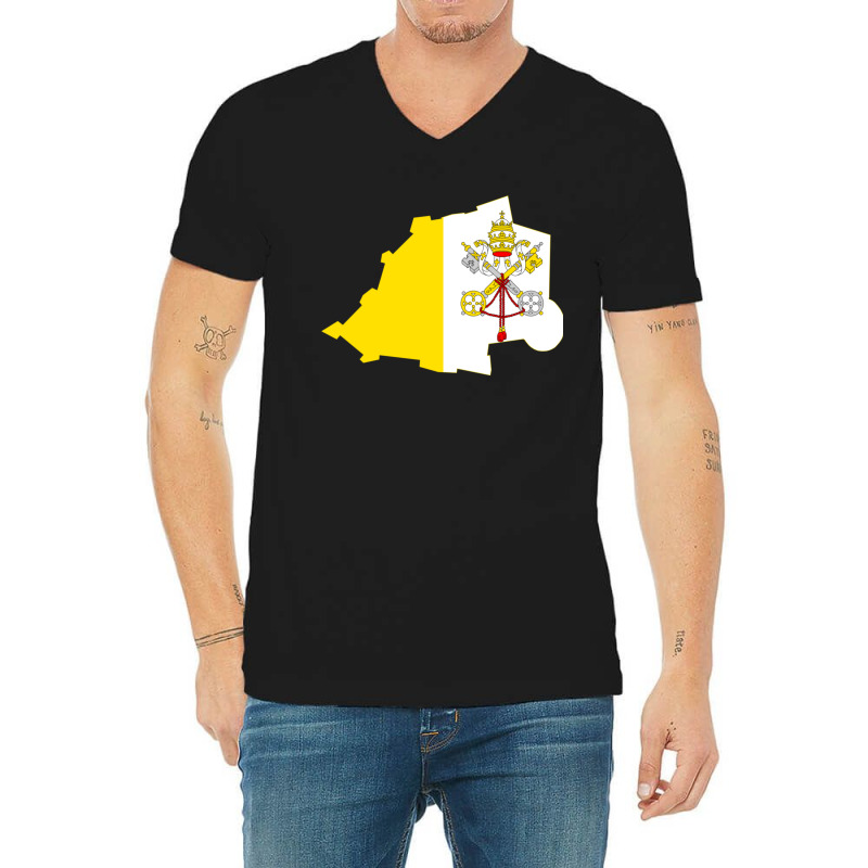 Flag Map Of Holy See V-neck Tee | Artistshot