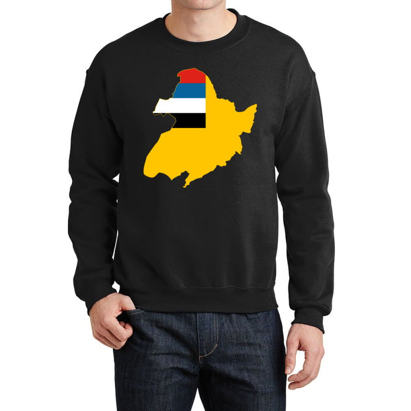 Flag Map Of Manchukuo Crewneck Sweatshirt | Artistshot