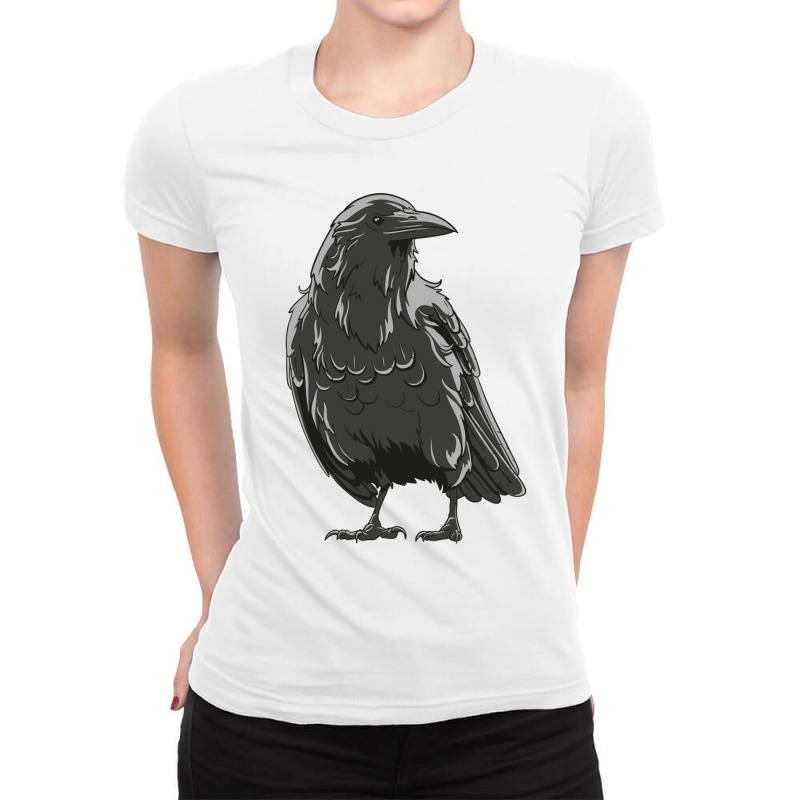 Crow Illustration Ladies Fitted T-Shirt by NOAHOGLESBY | Artistshot