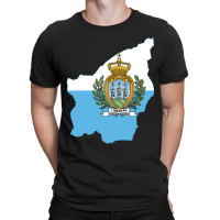 Flag Map Of San Marino T-shirt | Artistshot