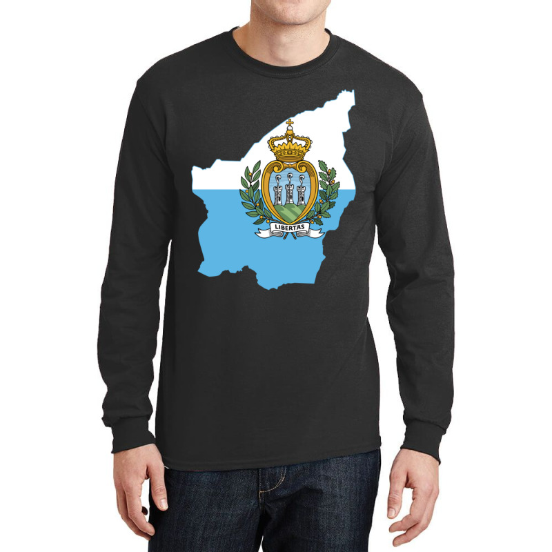 Flag Map Of San Marino Long Sleeve Shirts | Artistshot