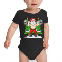 Santa Weightlifting Christmas Fitness Gym Squatting Xmas Men T Shirt Baby Bodysuit | Artistshot