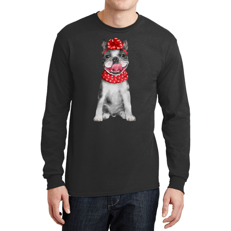 Bulldog Pitbull Bulldog Christmas Pajama Design Christmas Dog Santa Long Sleeve Shirts by Evelyn D Adkins | Artistshot