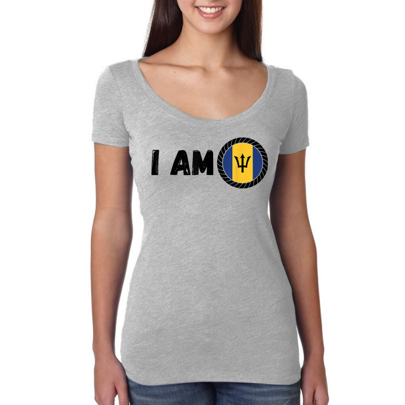 Half Barbadian & American Dna Heritage Usa And Barbados Flag T Shirt Women's Triblend Scoop T-shirt by castuvtruc | Artistshot