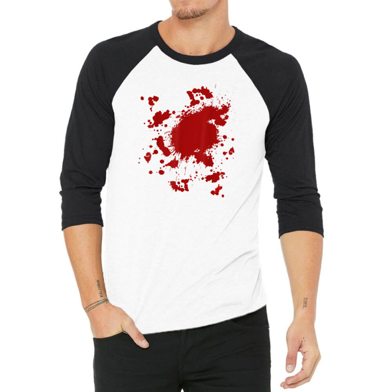 Blood Splatter Costume Gag Fancy Dress Scary Halloween 3/4 Sleeve Shirt by Evelyn D Adkins | Artistshot