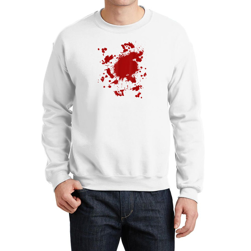 Blood Splatter Costume Gag Fancy Dress Scary Halloween Crewneck Sweatshirt by Evelyn D Adkins | Artistshot