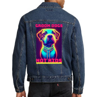 Dog Lover Groom Dogs Not Kids Men Denim Jacket | Artistshot