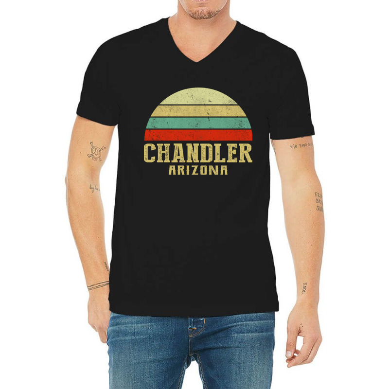 Chandler Arizona Vintage Retro Sunset V-neck Tee | Artistshot