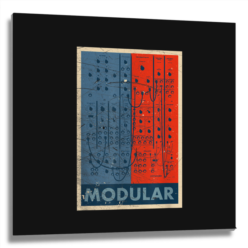 Modular Synthesizer Eurorack Nerd Gear Synth Moduls Metal Print Square | Artistshot