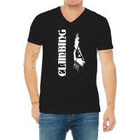 Climbing Silhouette Bouldering Mountaineering T Shirt V-neck Tee | Artistshot