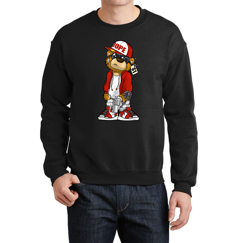 Hip Hop Dope Hustle Teddy Bear Rap Lover Clothing Men Women Crewneck Sweatshirt | Artistshot