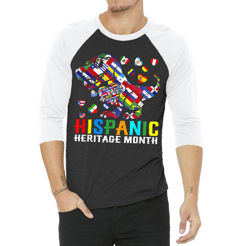 Hispanic Heritage Month Dinosaur Kid Boy Girl Toddler Latino 3/4 Sleeve Shirt | Artistshot