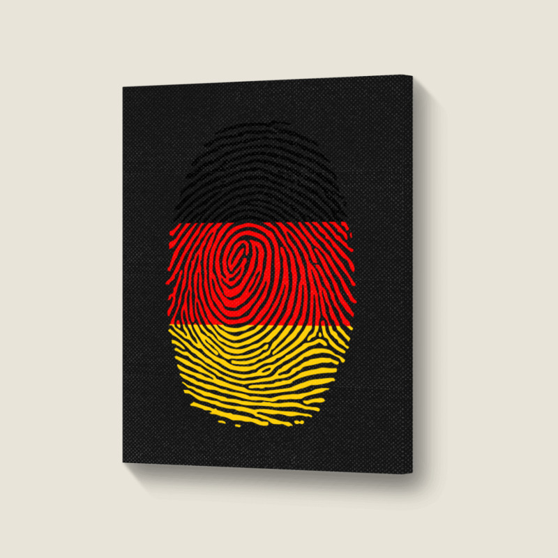 German Fingerprint Germany Flag Deutsche Dna Cute Patriotic Portrait Canvas Print by TresaHollen | Artistshot