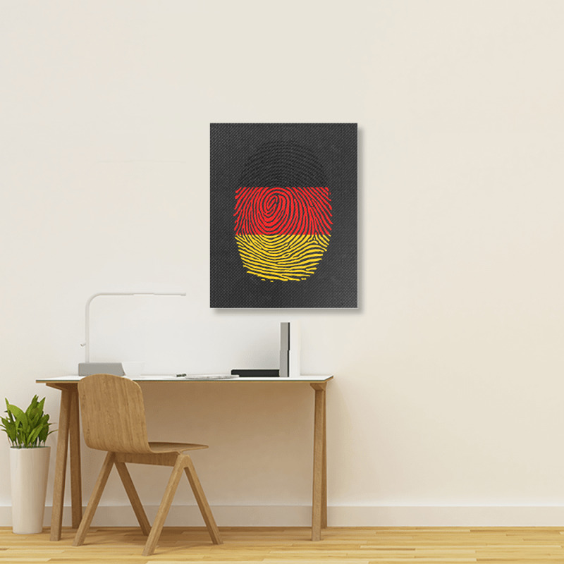 German Fingerprint Germany Flag Deutsche Dna Cute Patriotic Portrait Canvas Print by TresaHollen | Artistshot