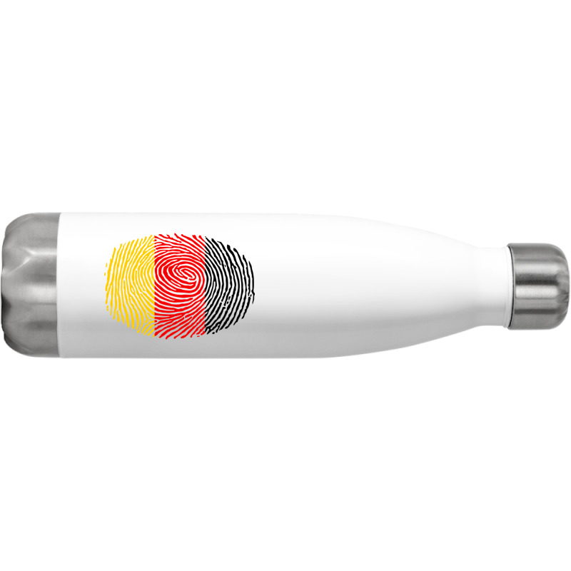 German Fingerprint Germany Flag Deutsche Dna Cute Patriotic Stainless Steel Water Bottle by TresaHollen | Artistshot