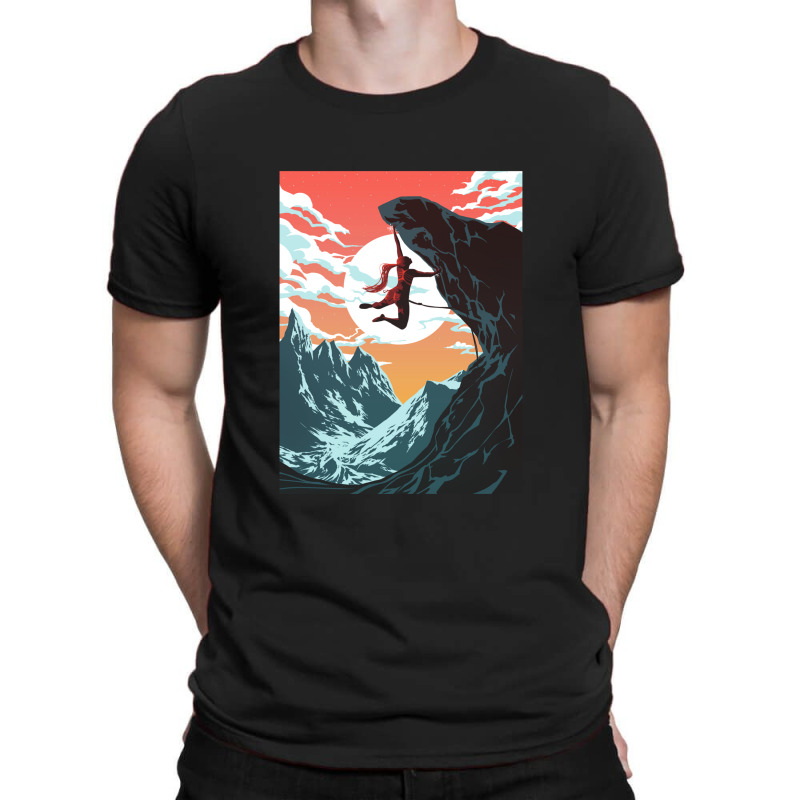 Climbing Girl Vector Art T-shirt | Artistshot