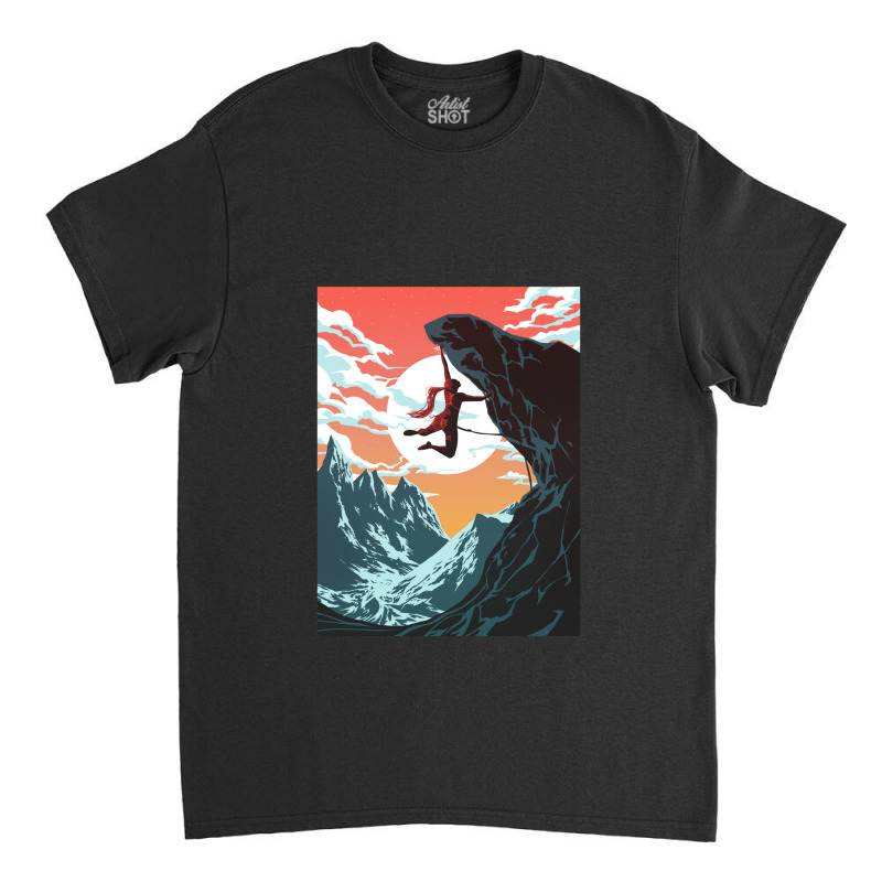 Climbing Girl Vector Art Classic T-shirt | Artistshot