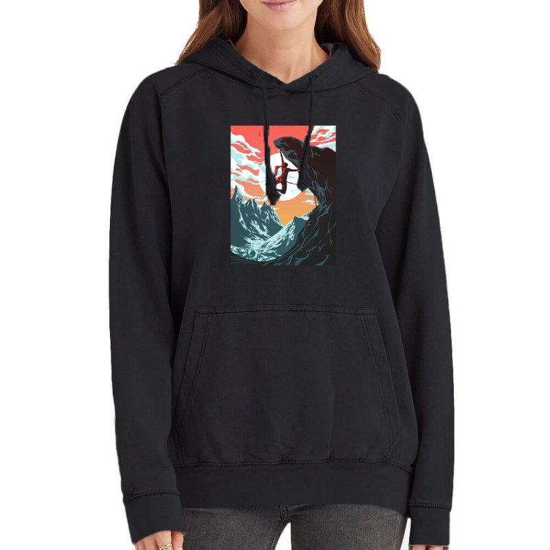 Climbing Girl Vector Art Vintage Hoodie | Artistshot