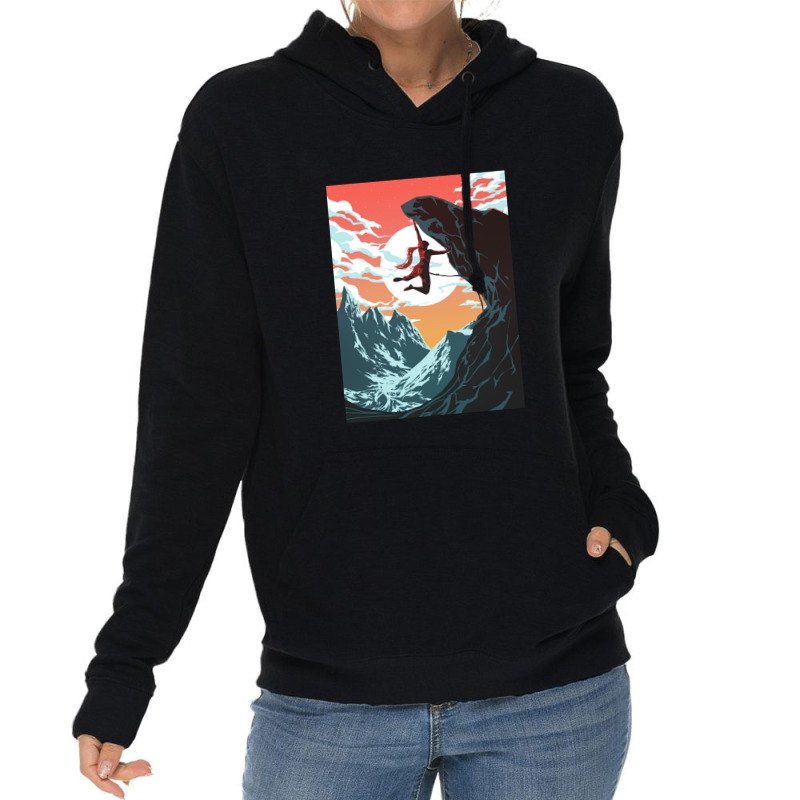 Climbing Girl Vector Art Lightweight Hoodie | Artistshot