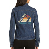 Glassblowing Glassworking Lampworking Glassblower Silhouette Ladies Denim Jacket | Artistshot