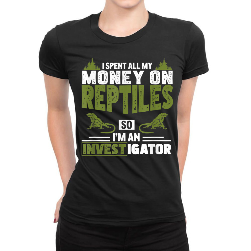 Investigator Repeat Funny Herpetologist Reptiles T Shirt Ladies Fitted T-Shirt by rowenapas5d | Artistshot