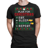 Plan For Christmas Eat Sleep Sidecar Repeat Cocktail T Shirt T-shirt | Artistshot