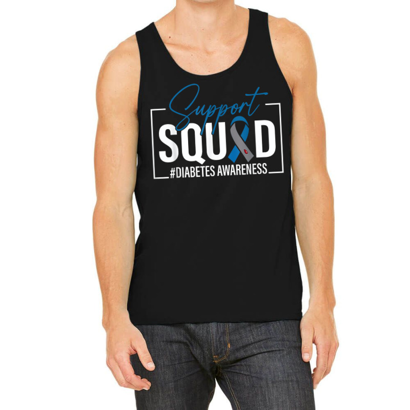 Diabetes Awareness T1d Blue Ribbon Support Squad Type 1 T Shirt Tank Top by nejnda | Artistshot