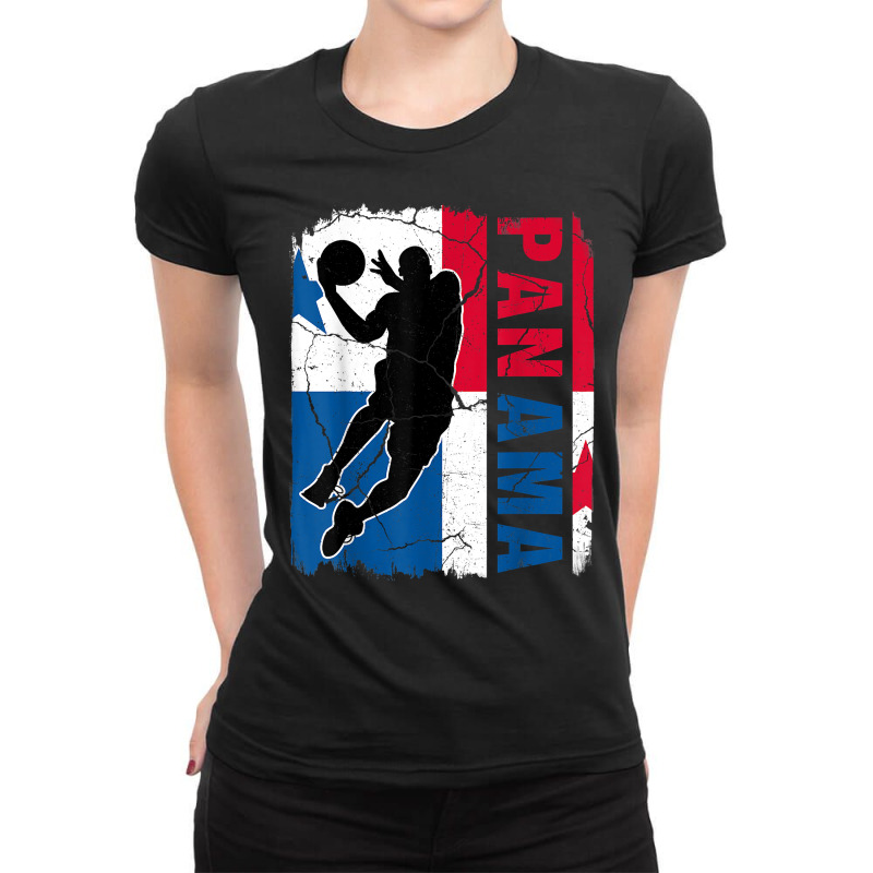 Panamanian Basketball Player Panama Flag Basketball Fans T Shirt Ladies Fitted T-Shirt by halexvvchukle | Artistshot