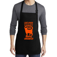 Stay Home With My Oriental Longhair Cat Funny Cat Mom Humor T Shirt Medium-length Apron | Artistshot