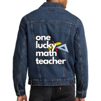 One Lucky Match Teacher  Premium Men Denim Jacket | Artistshot