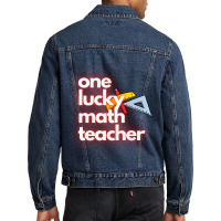 One Lucky Match Teacher  Premium Men Denim Jacket | Artistshot