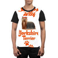 Sleeps With Yorkshire Terrier Graphic T-shirt | Artistshot