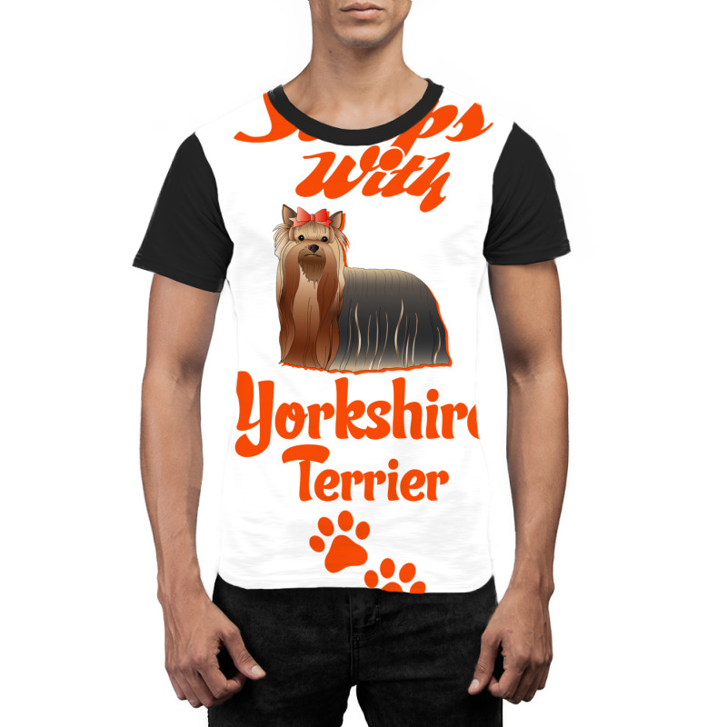 Sleeps With Yorkshire Terrier Graphic T-shirt by tshiart | Artistshot