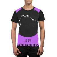 Minimal Aquarius Zodiac Sign Graphic T-shirt | Artistshot