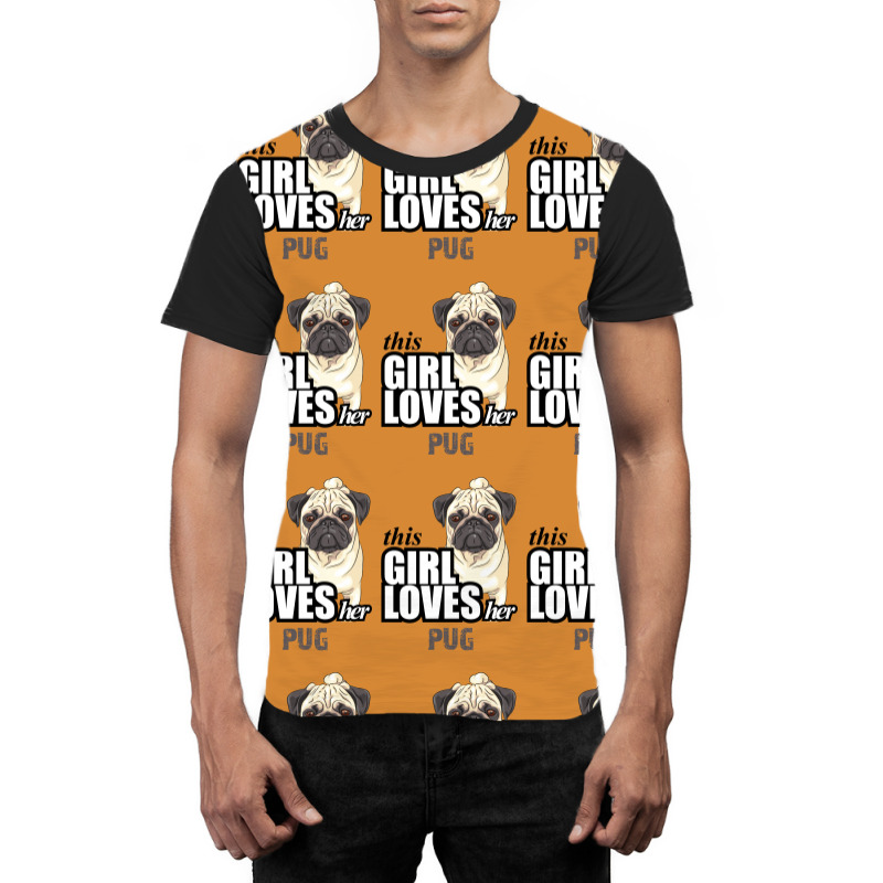 This Girl Loves-her Pug Graphic T-shirt | Artistshot