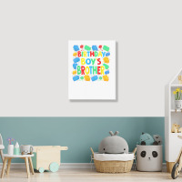 Birthday Brick Builder Funny Blocks Master Builder Brother T Shirt Portrait Canvas Print | Artistshot