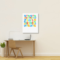 Birthday Brick Builder Funny Blocks Master Builder Brother T Shirt Portrait Canvas Print | Artistshot