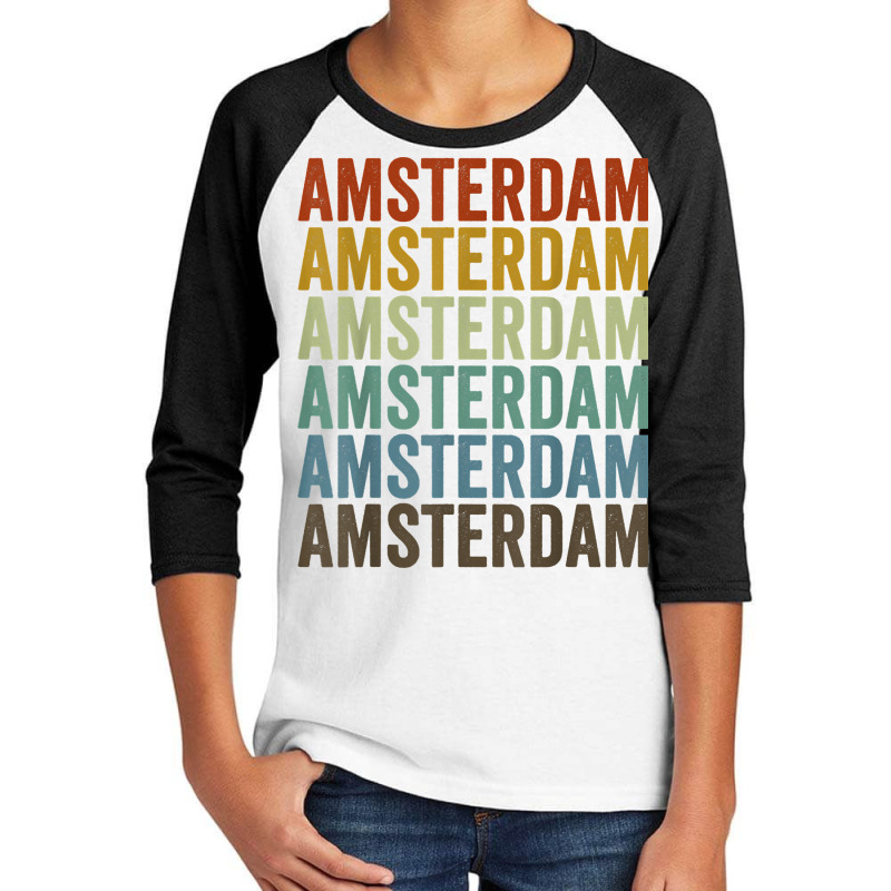 Amsterdam City Retro T Shirt Youth 3/4 Sleeve by beckiguralk28 | Artistshot