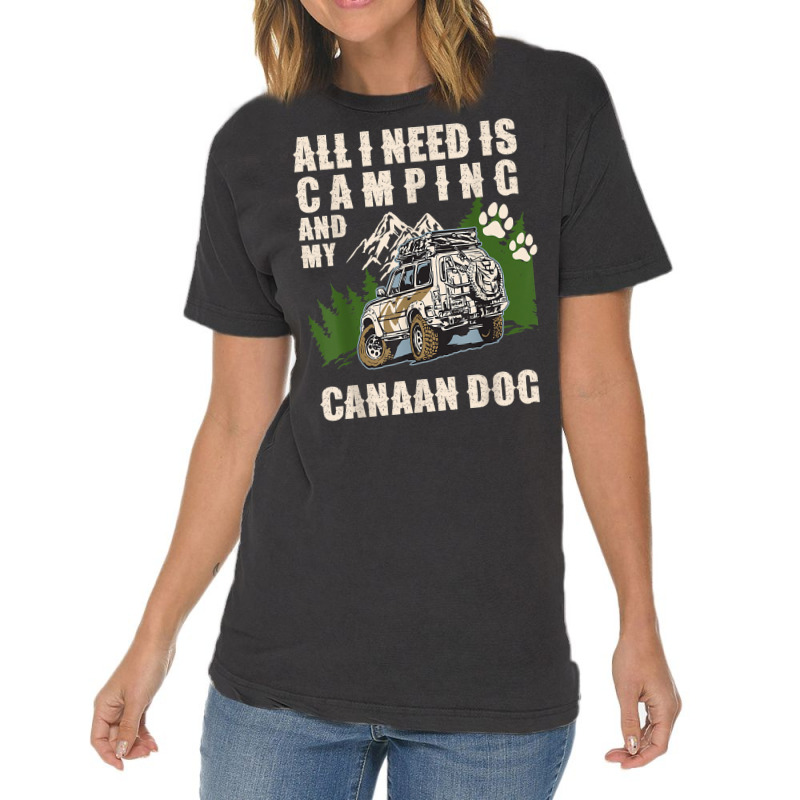 All I Need Is Camping And My Canaan Dog Funny Camper Dog T Shirt Vintage T-Shirt by tzecluco | Artistshot