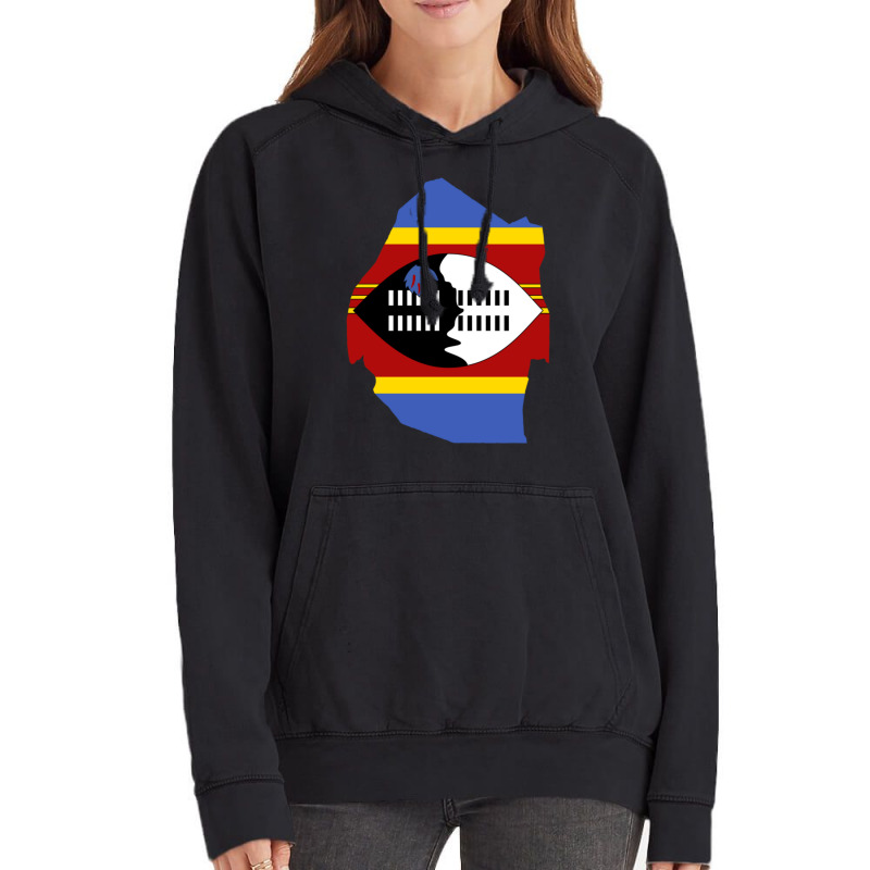 Flag Map Of Eswatini Vintage Hoodie | Artistshot