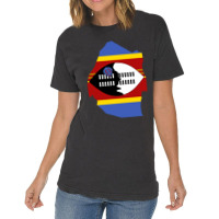 Flag Map Of Eswatini Vintage T-shirt | Artistshot