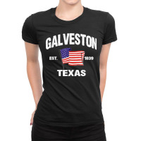 Galveston Texas Tx Usa Stars & Stripes Vintage Style Ladies Fitted T-shirt | Artistshot