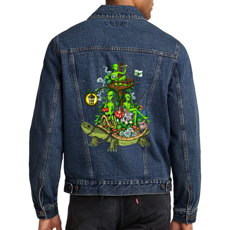 Psychedelic Aliens Trip Men Denim Jacket | Artistshot