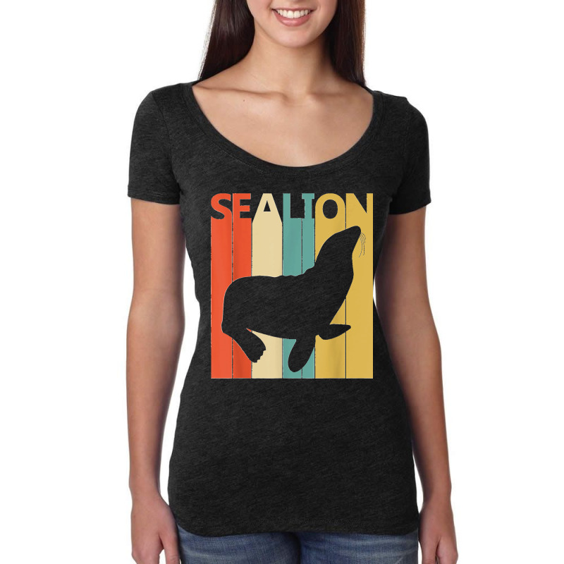 Cute Sea Lion Animal Women's Triblend Scoop T-shirt by ROGERWILLIAMWARD | Artistshot