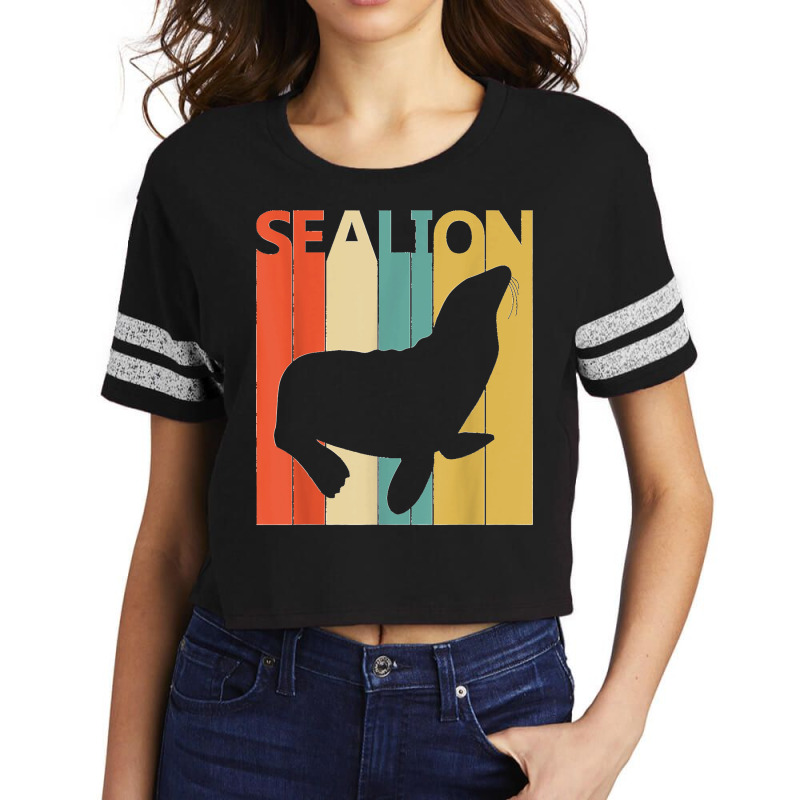 Cute Sea Lion Animal Scorecard Crop Tee by ROGERWILLIAMWARD | Artistshot